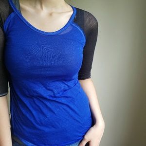 Blue & Black Baseball Tee